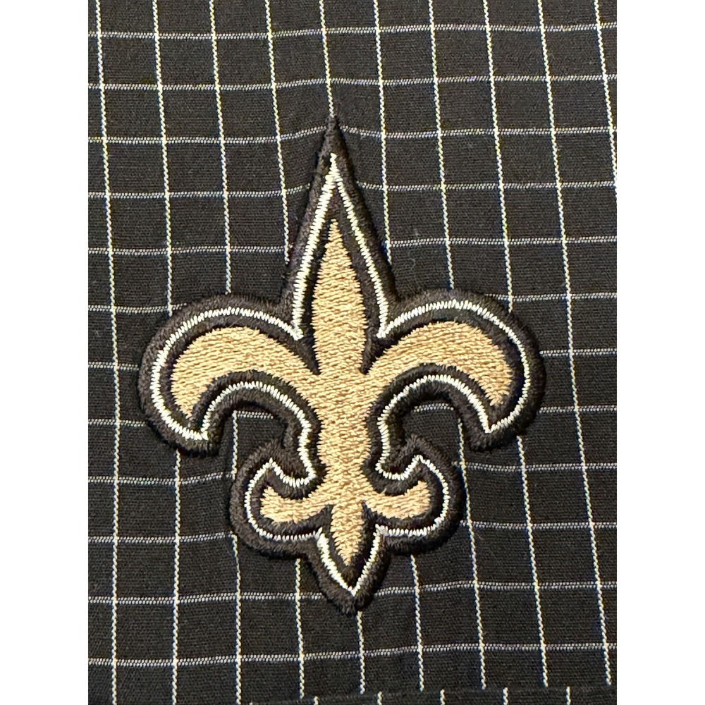 Antigua New Orleans Saints Men's L Long Sleeve Button Down Shirt Black Check - Picture 5 of 12